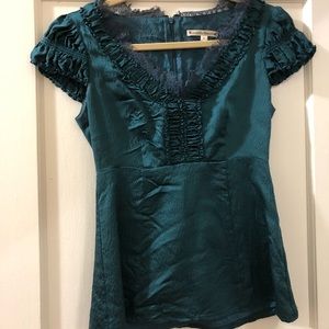 Nanette Lepore green silk blouse size small/0